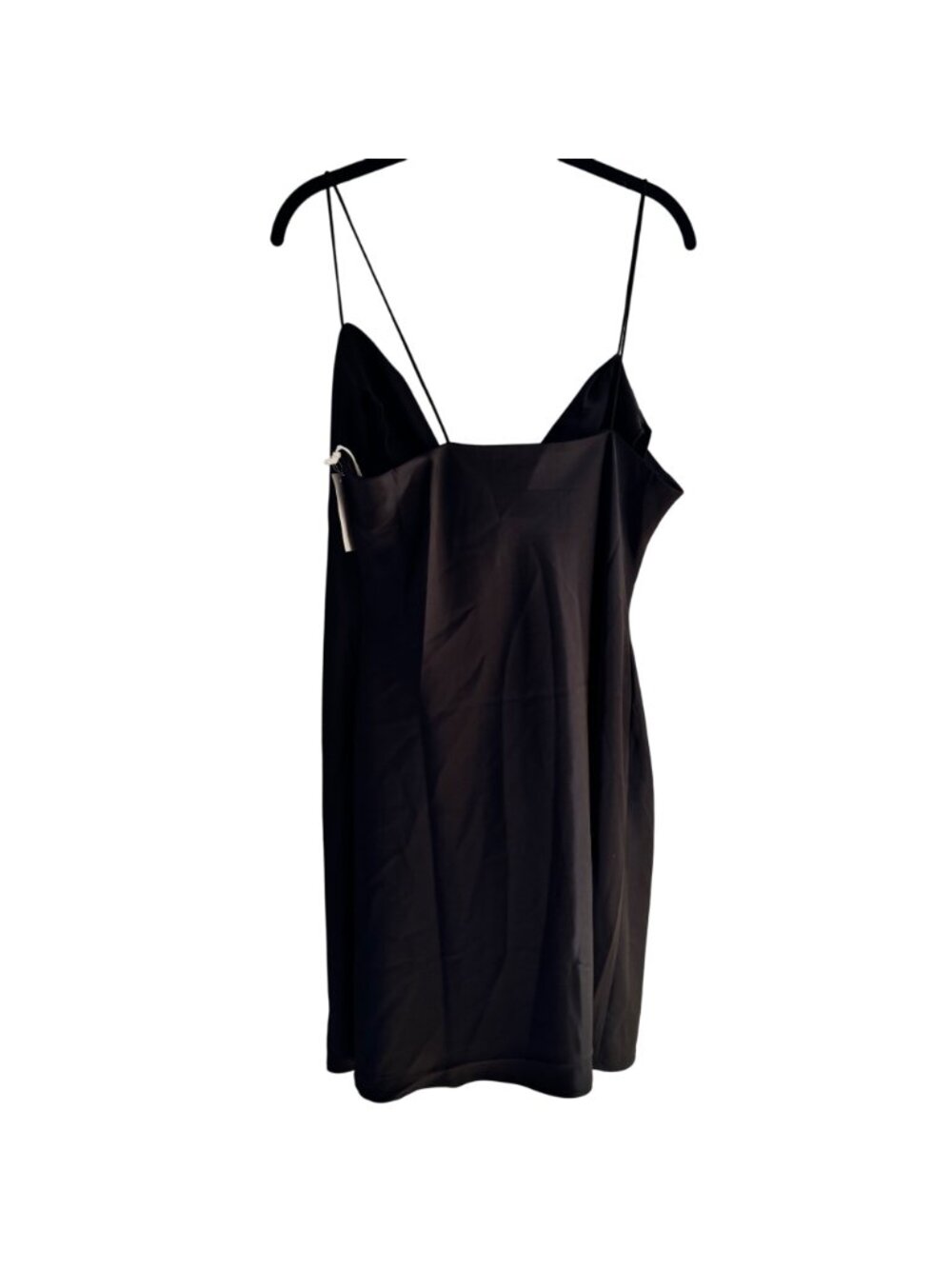 Good American Slip Dress Size 4 Black Cowl Neck Midi Adjustable Straps New Tags - Picture 10 of 10